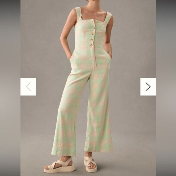 Anthropologie Pants - Anthropologie The Portside Button-Front Jumpsuit by Maeve 6 Tall